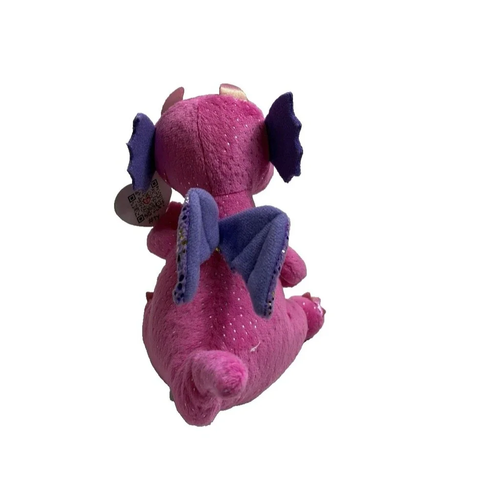 Ty Beanie Boos Spitfire the Pink Dragon Glitter Eyes Plush Stuffed Animal New